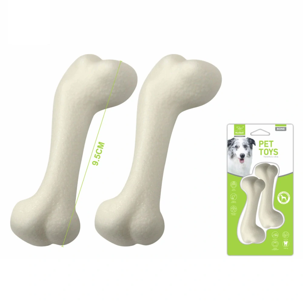 Žvýkací kost pro psy Nunbell – odolná 9,5 cm (bílá) 2 ks