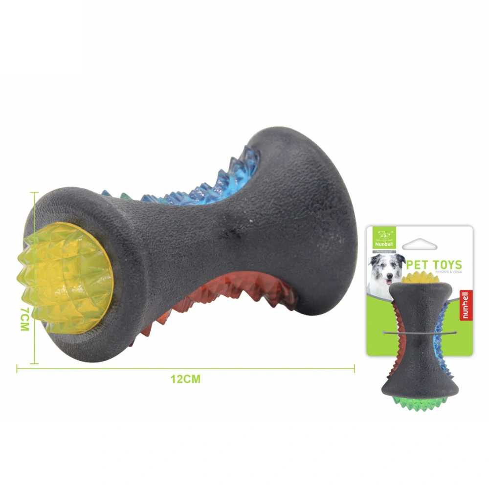 Gumová interaktivní pískací kost pro psy Nunbell – 12 cm