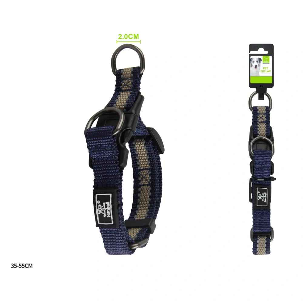 Nastavitelný obojek pro psy Double Nunbell - modrý M/L