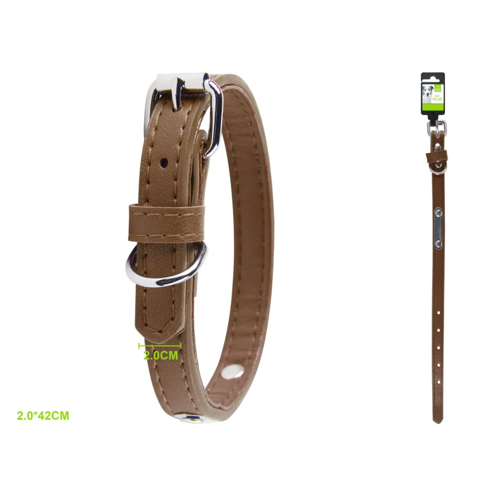 Kožený obojek pro psy Elegant Nunbell - hnědý M