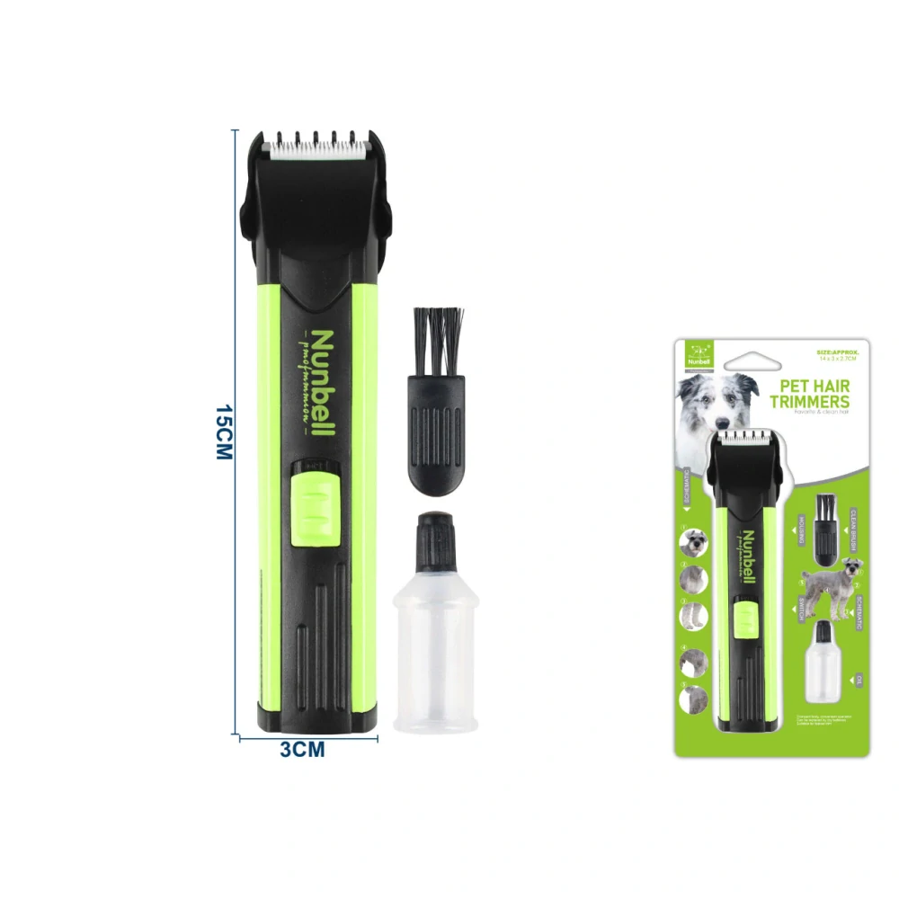 Elektrický zastřihovač srsti pro domácí mazlíčky Nunbell - zelený