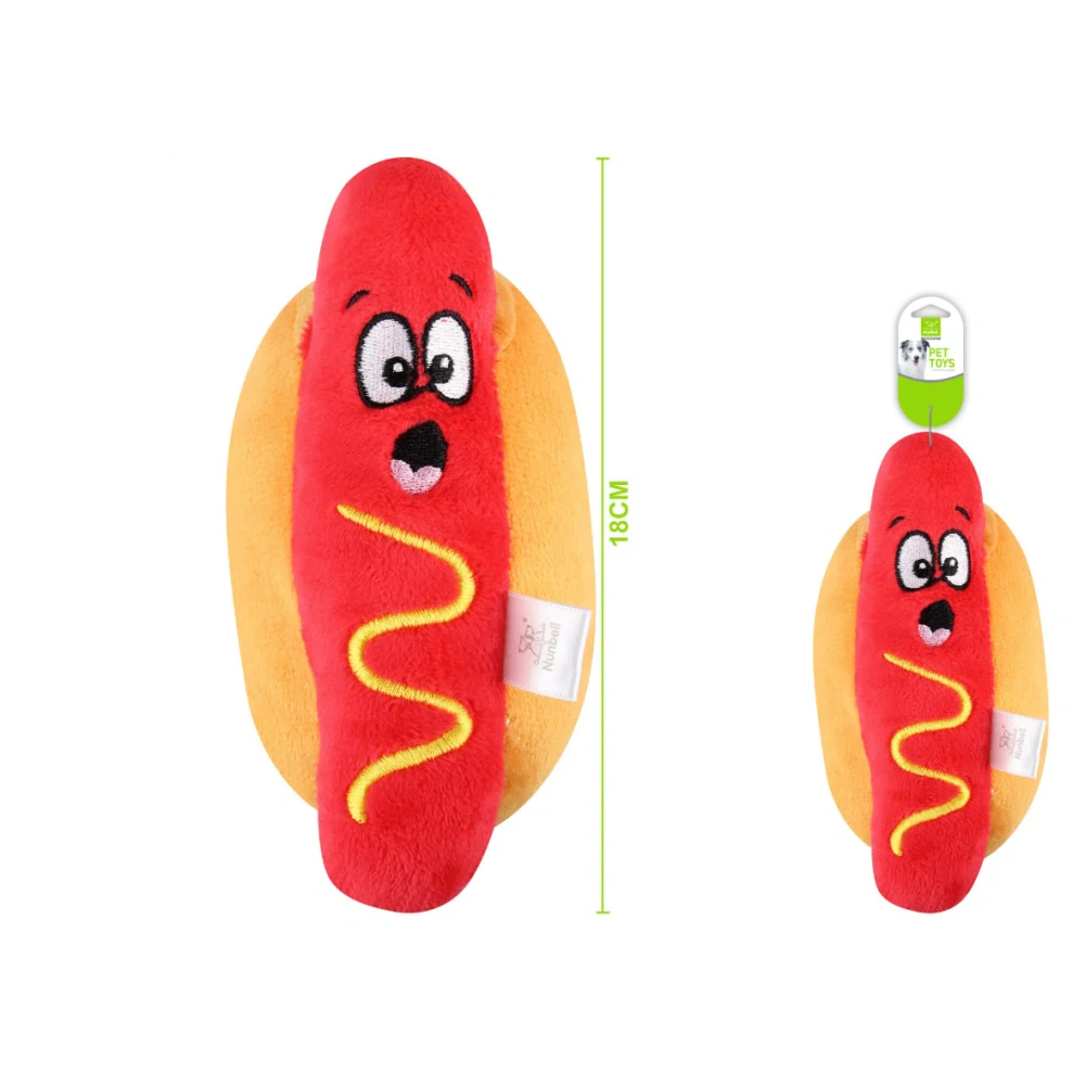 Plyšová hračka pro psy Nunbell - veselý hot dog
