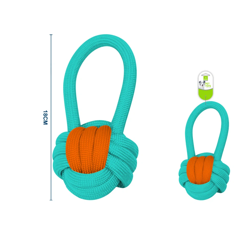 Provazová přetahovací hračka pro psy Nunbell - tyrkysovo-oranžová