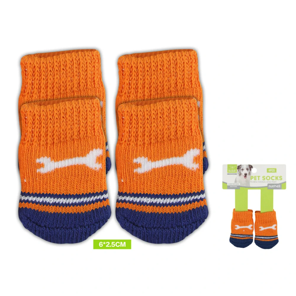 Protiskluzové ponožky 2 páry kost Nunbell - oranžové S