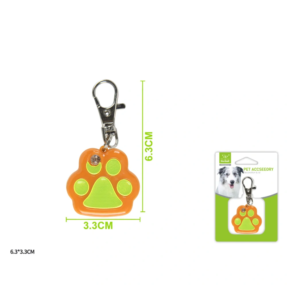 Svítící přívěsek na obojek ve tvaru tlapky Nunbell - oranžová