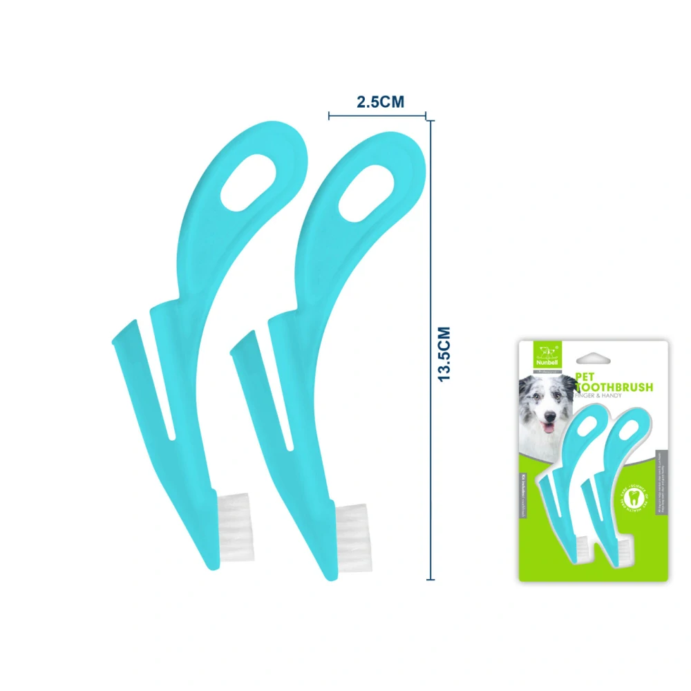 Ergonomické kartáčky na zuby Nunbell - 2 ks modré