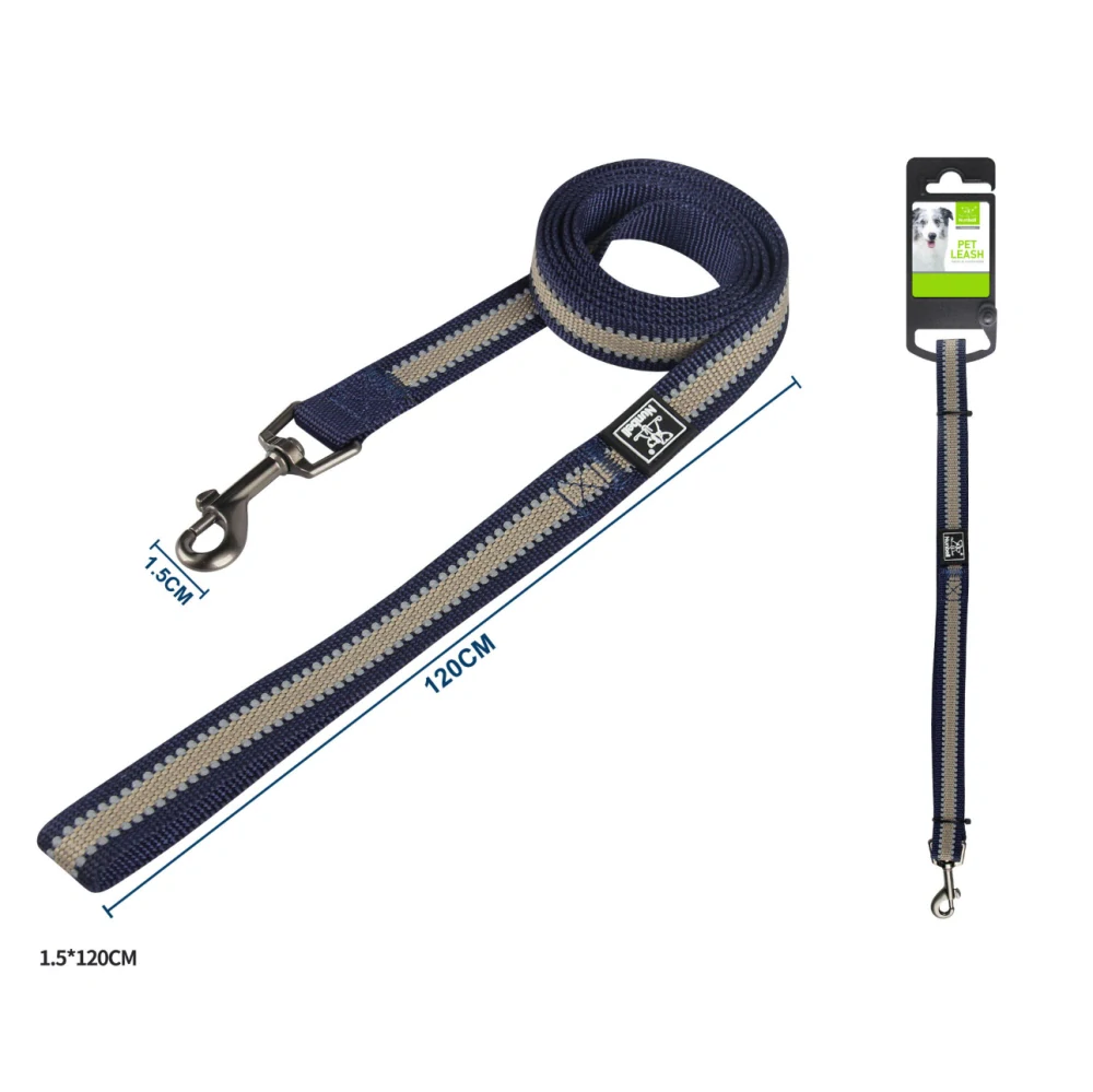 Vodítko pro psy Double Nunbell - tmavě modré 120 cm M