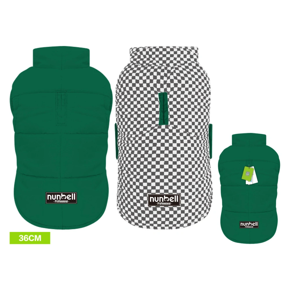 Bunda pro pejsky Nunbel 2v1 - zelená / bíločerná 36 cm