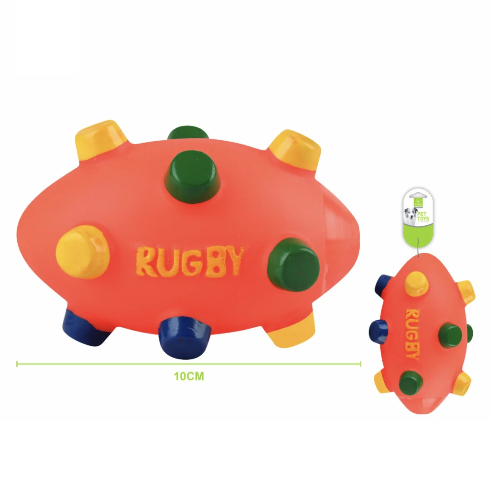Gumová pískací hračka pro psy Nunbell – Rugby míček (onražový)