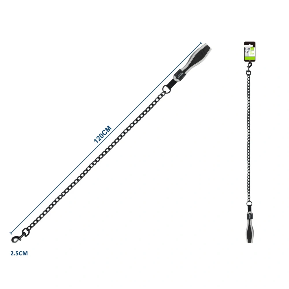 Kovové vodítko s ergonomickou rukojetí Nunbell - černo-černé S