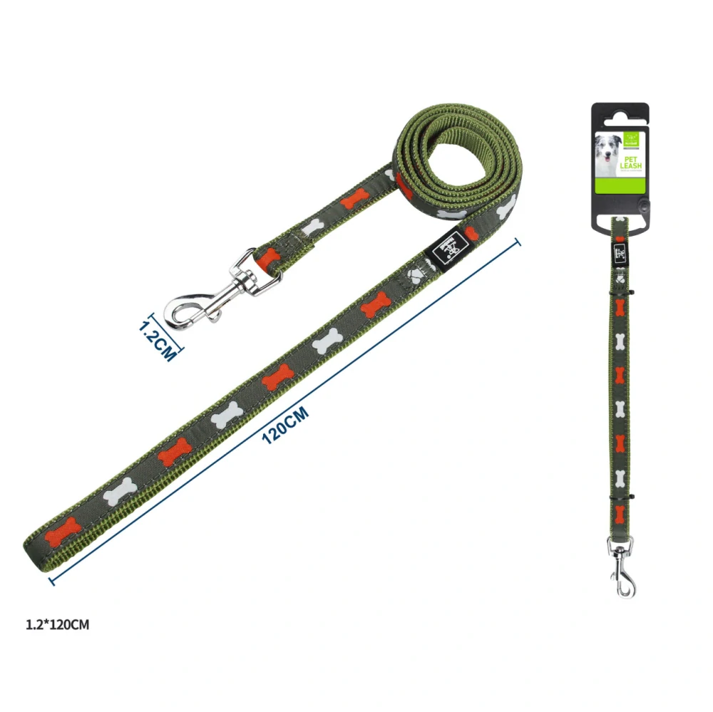 Vodítko pro psy Kost Nunbell - zelené 120 cm S