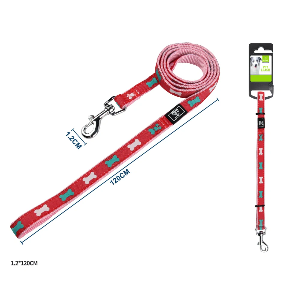 Vodítko pro psy Kost Nunbell - červené 120 cm S