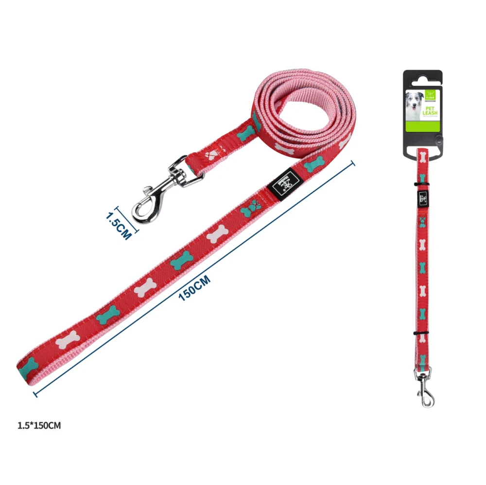 Vodítko pro psy Kost Nunbell - červené 150 cm M