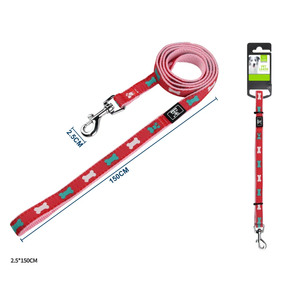 Vodítko pro psy Kost Nunbell - červené 150 cm XL