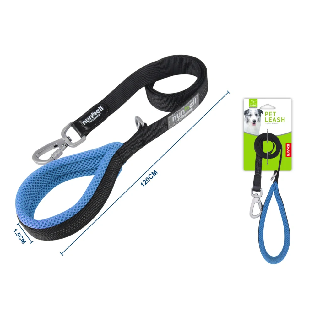 Vodítko pro psy s ergonomickou rukojetí Profi Nunbell - modré