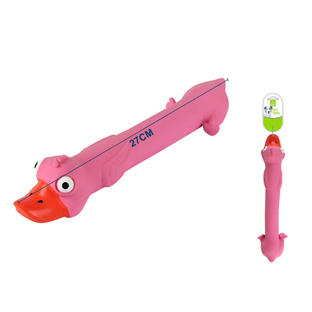 Gumová pískací hračka pro psy Nunbell – plameňák (růžová)