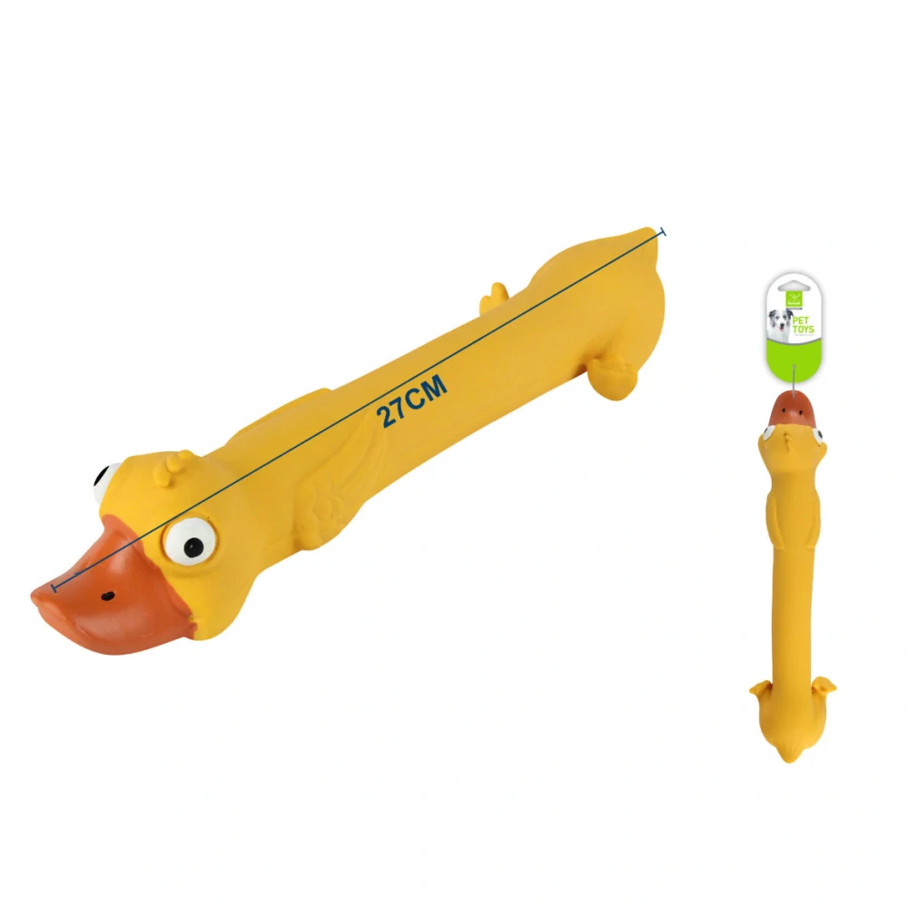 Gumová pískací hračka pro psy Nunbell – plameňák (žlutá)