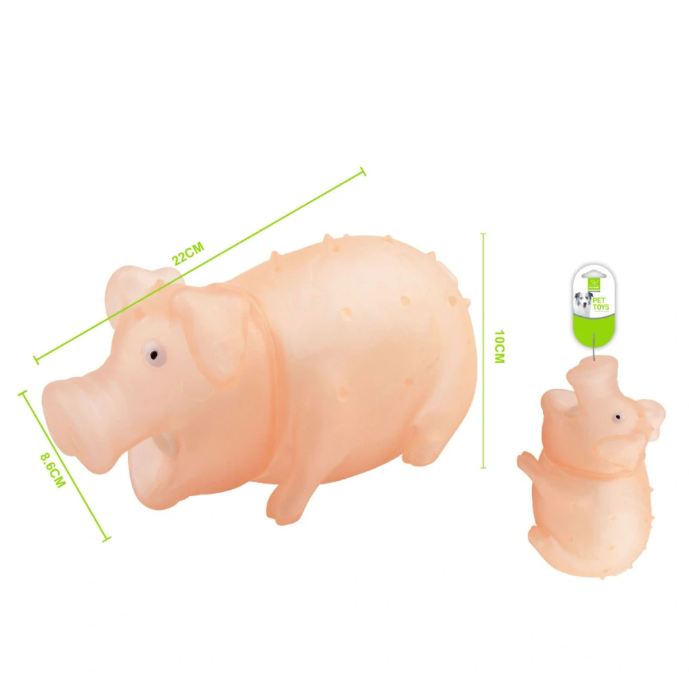 Gumová pískací hračka pro psy Nunbell – průhledné prasátko (růžová)