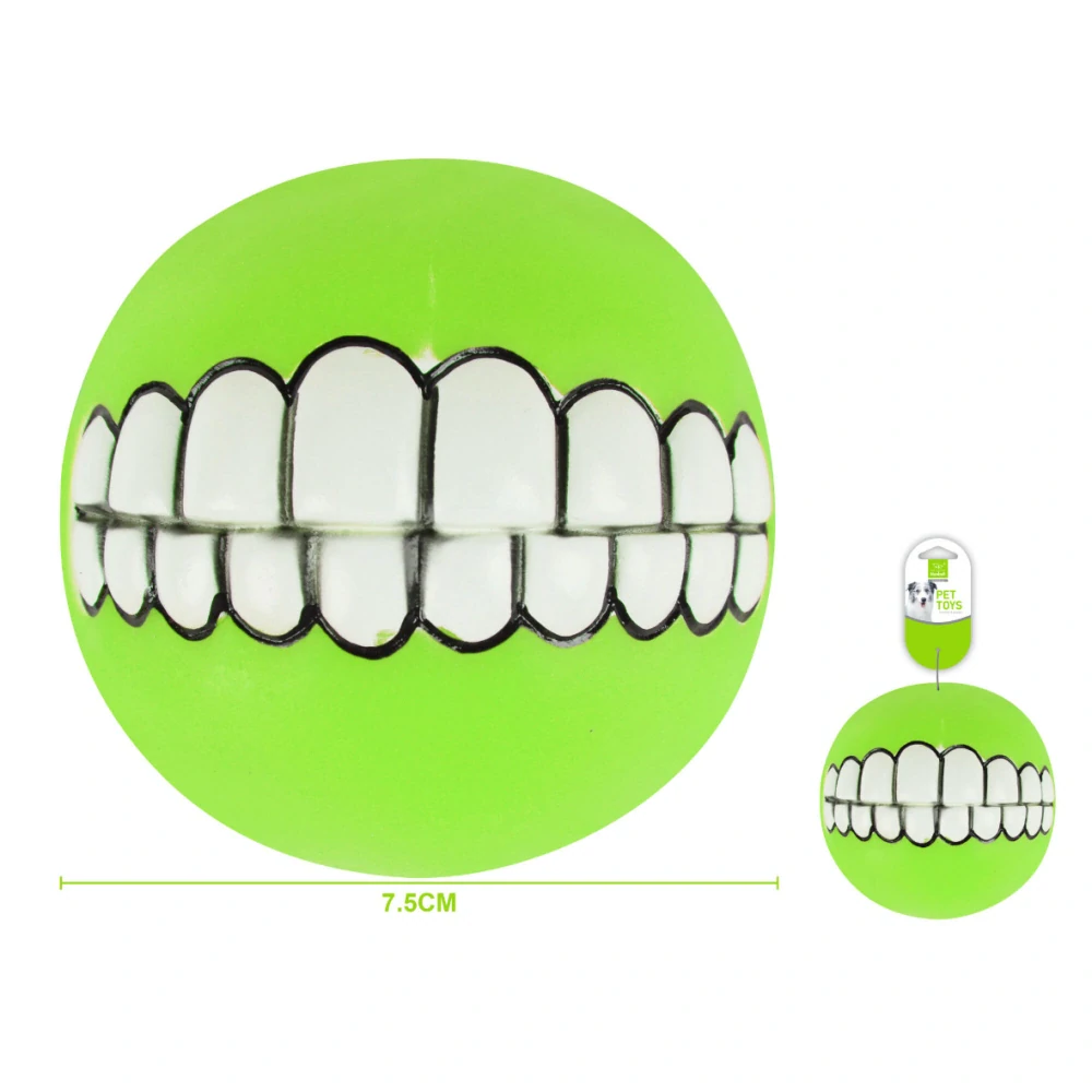 Gumový pískací míček pro psy Nunbell – smile (zelená)