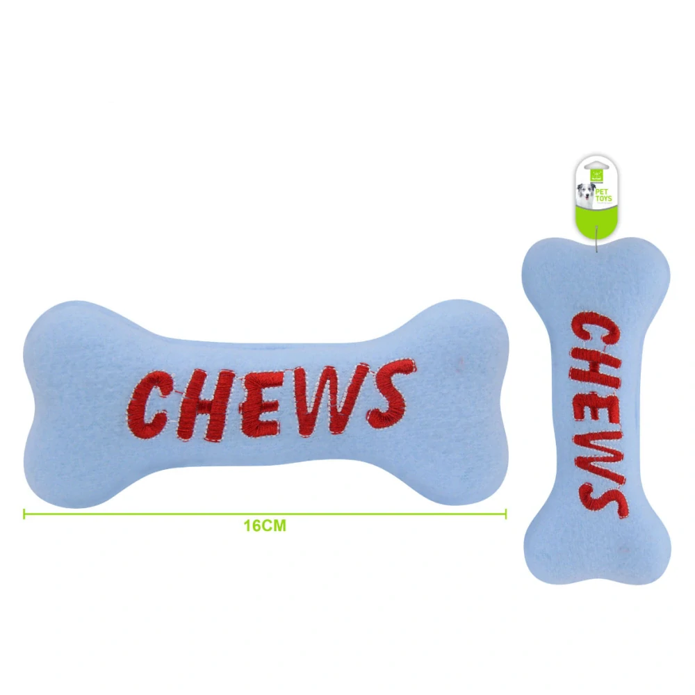 Plyšová pískací hračka pro psy Nunbell - malá kost Chews 16 cm
