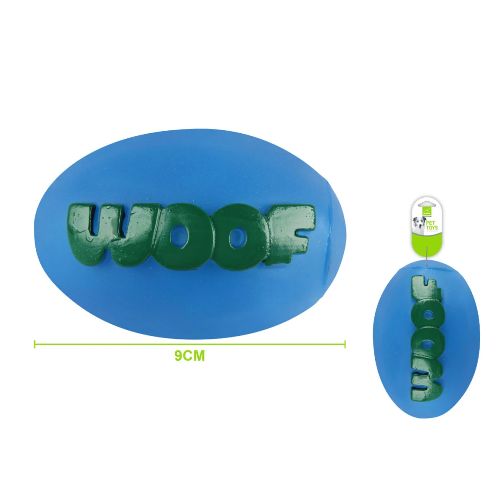 Gumová pískací hračka pro psy Nunbell – WOOF (modrá)