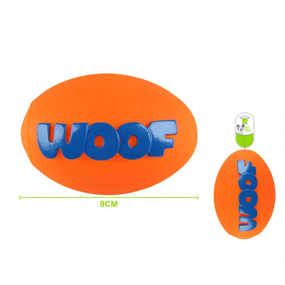 Gumová pískací hračka pro psy Nunbell – WOOF (oranžová)