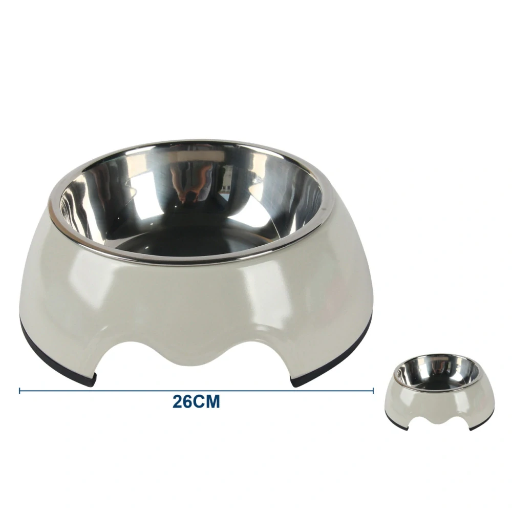 Vyvýšená miska s nerezovou vložkou Nunbell - béžová XL