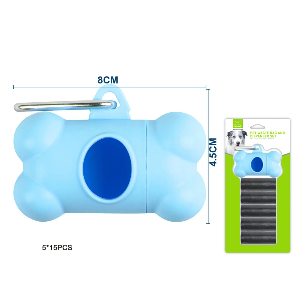 Zásobník na sáčky BoneBuddy Nunbell – modrý L (5 ks)