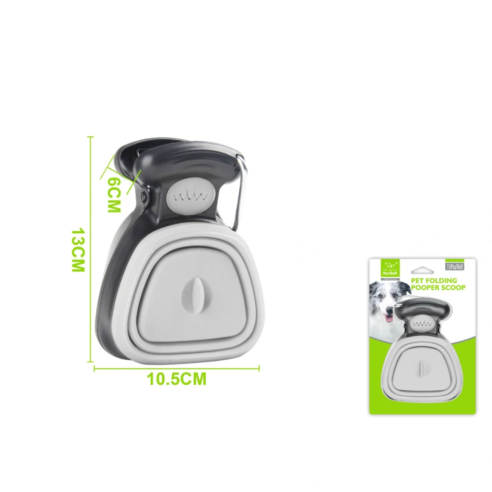 Nunbell – Skládací lopatka na exkrementy FoldPet - šedá