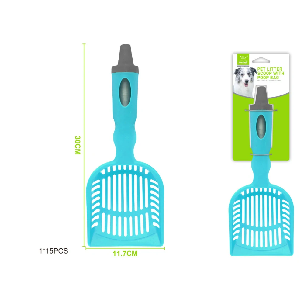 Lopatka na exkrementy se zásobníkem na sáčky Outdoor Nunbell – modrá