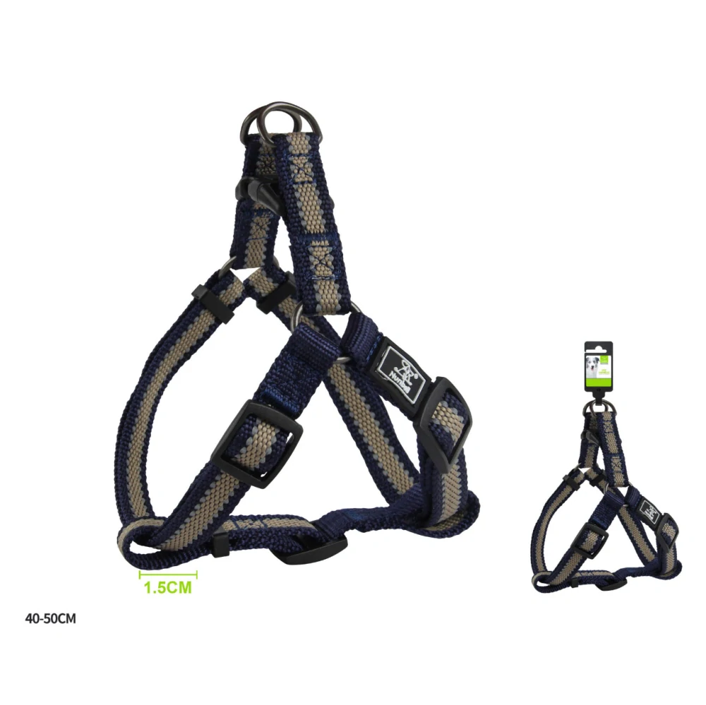 Nastavitelný postroj pro psy Double Nunbell - tmavě modrý S/M