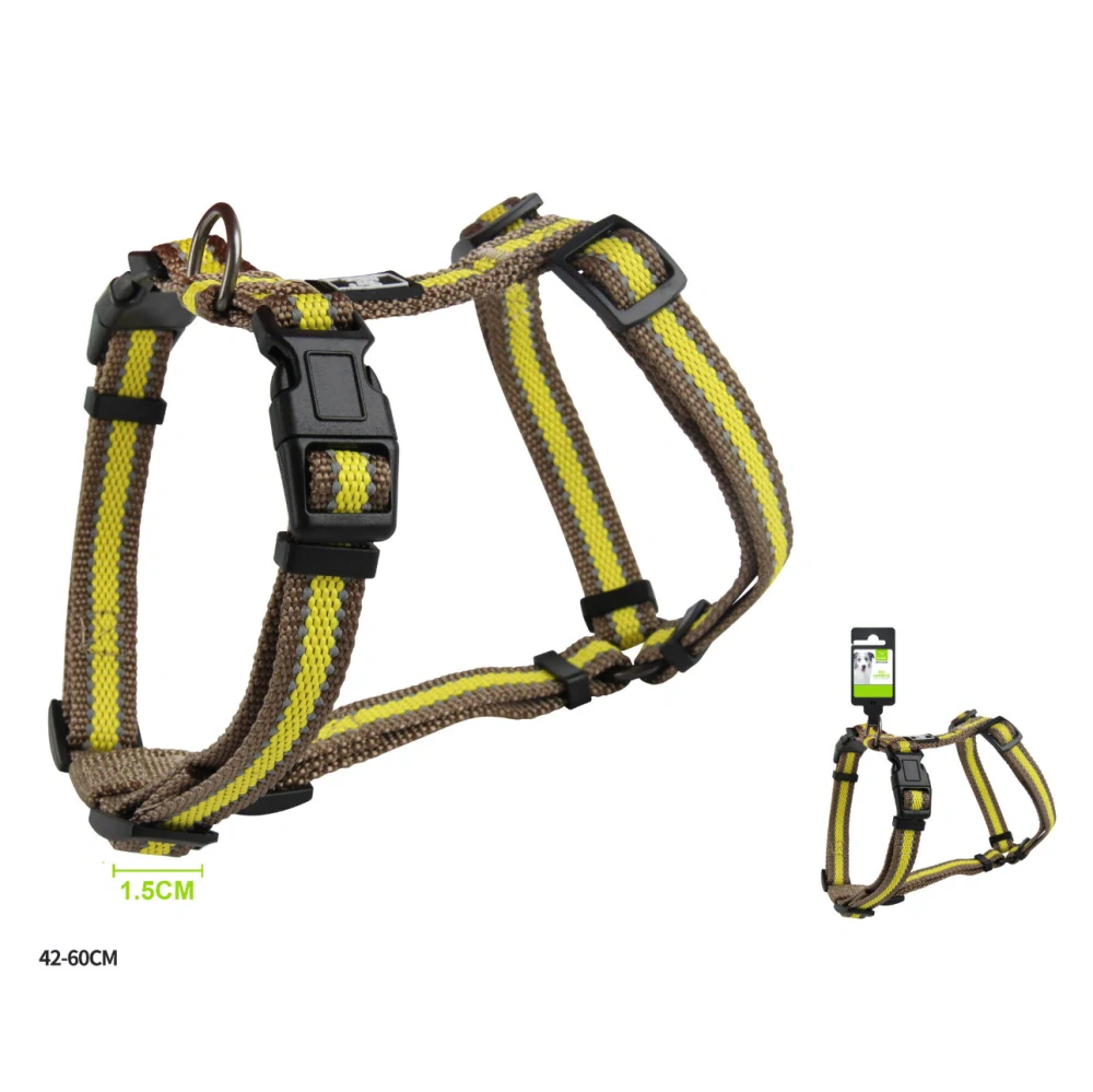 Nastavitelný H postroj pro psy Double Nunbell - hnědý S/M