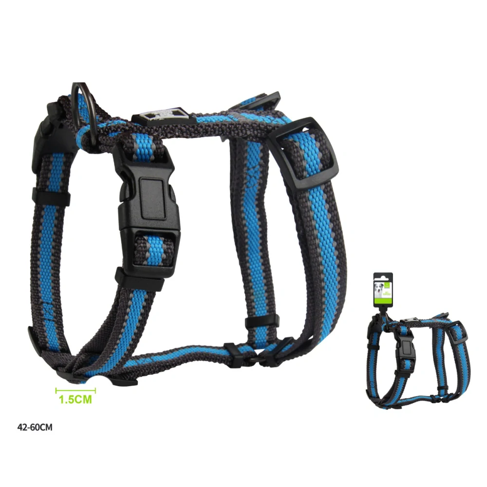 Nastavitelný H postroj pro psy Double Nunbell - světle modrý S/M