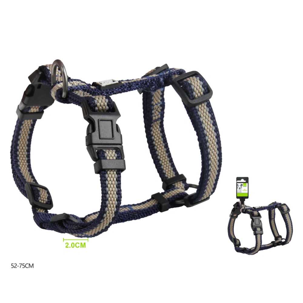 Nastavitelný H postroj pro psy Double Nunbell - tmavě modrý M/L