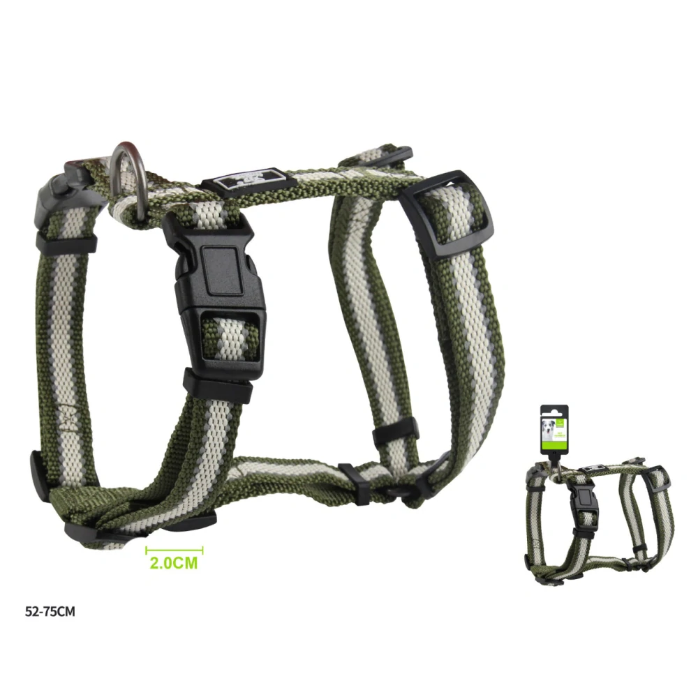 Nastavitelný H postroj pro psy Double Nunbell - zelený M/L