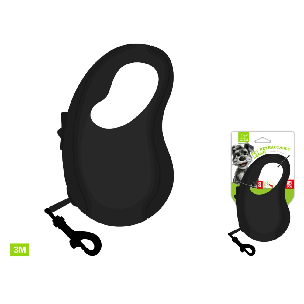 Samonavíjecí vodítko pro psy Nunbell – Ergonomic Grip černý