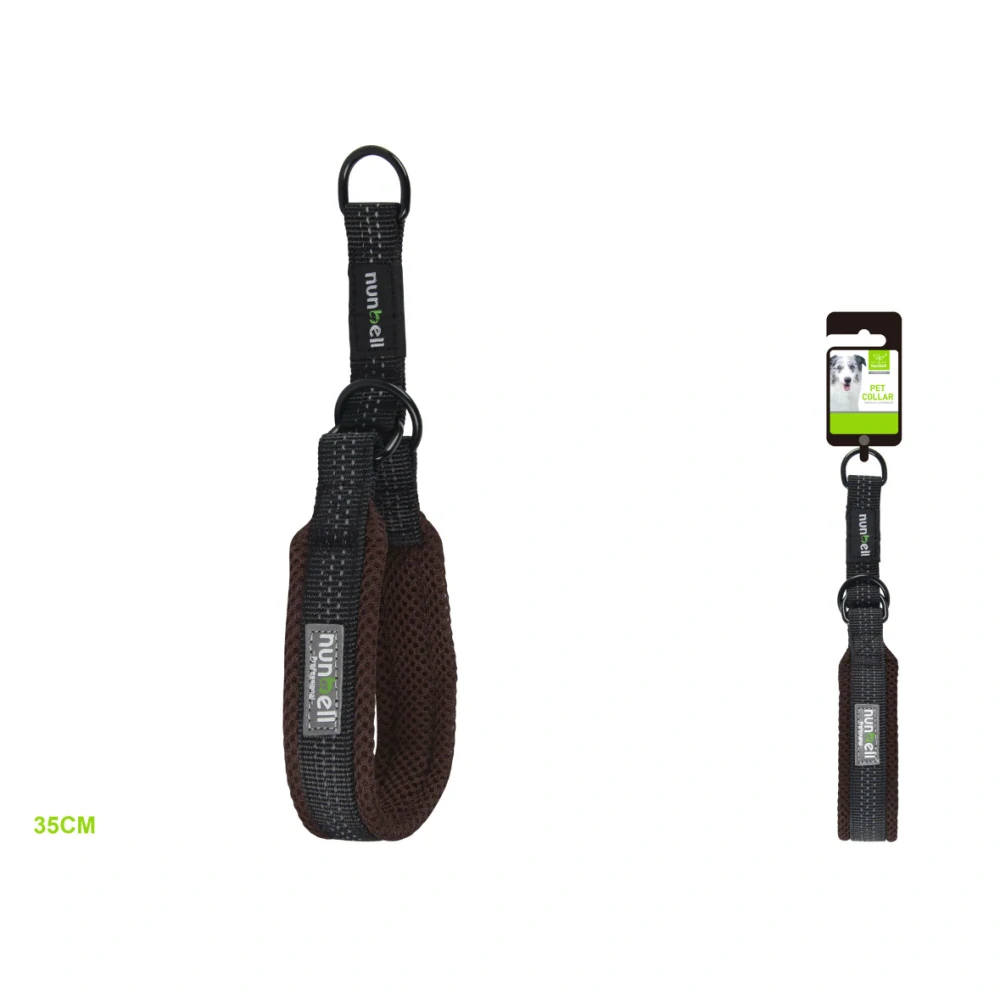 Polstrovaný obojek pro psy Nunbell – tmavě hnědý