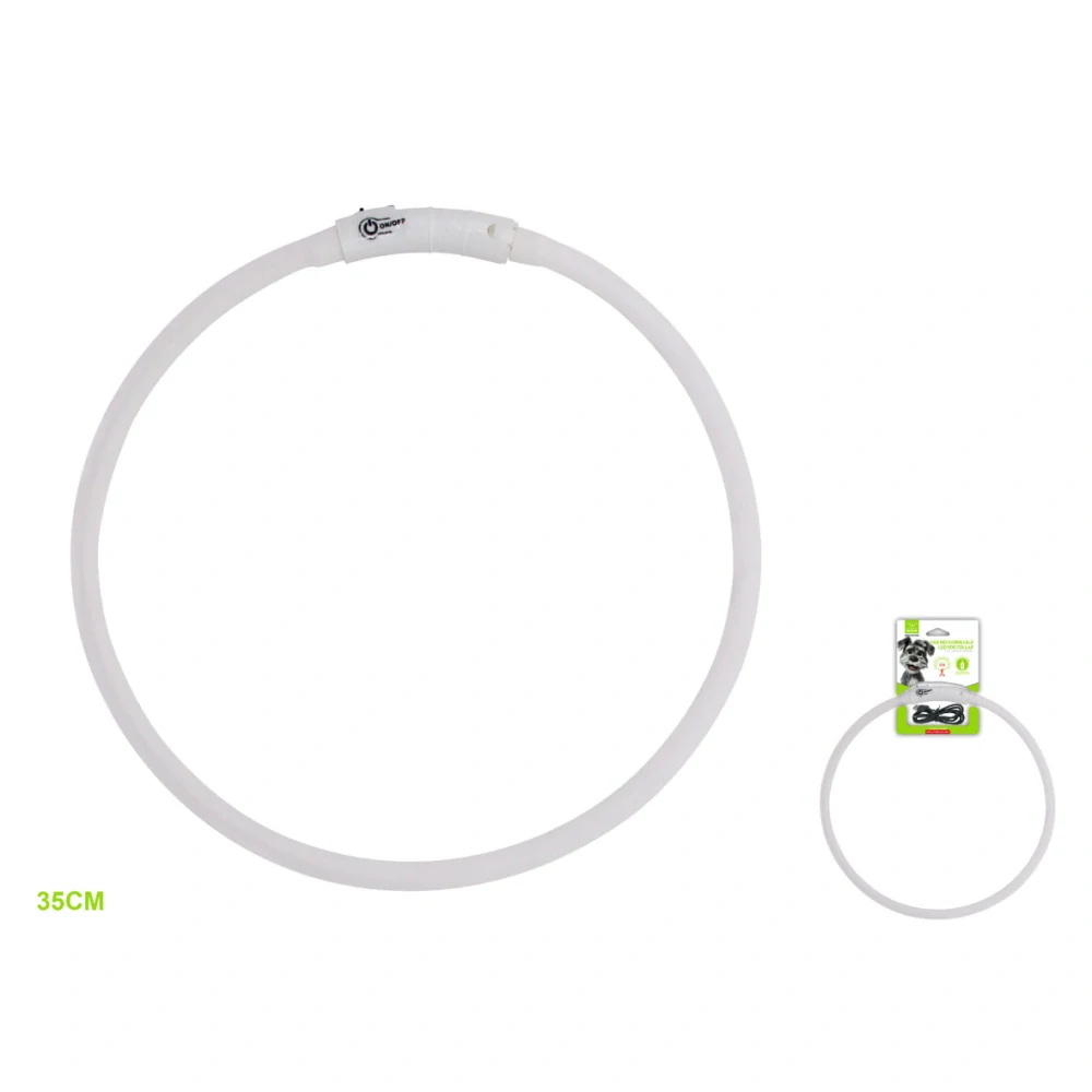 Svítící LED obojek pro psy Nunbell - bílý