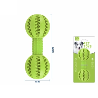 Dentální hračka pro psy Nunbell – dvojitý míček 18 cm (zelená)