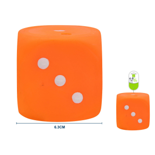 Pískací hračka pro psy Nunbell – kostka 6,3 cm (oranžová)