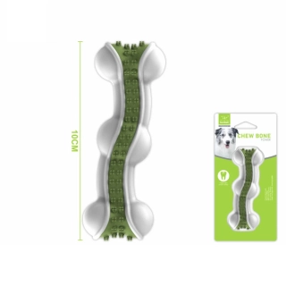 Žvýkací kost pro psy Nunbell – dentální 16 cm (bílá/zelená)