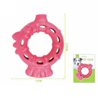 Gumová hračka pro psy Nunbell – ryba kruh 13,5 cm (růžová)