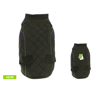 Zateplená bunda pro pejsky Nunbell Town - khaki 42 cm