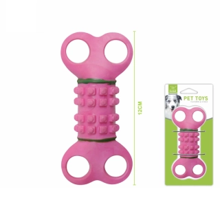 Gumová dentální hračka pro psy Nunbell – válec s úchyty 12 cm (zelená)