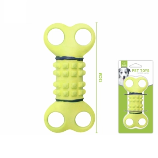 Gumová dentální hračka pro psy Nunbell – válec s úchyty 12 cm (modrá)