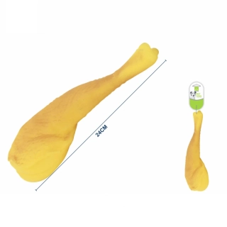Gumová pískací hračka pro psy Nunbell – kuřecí stehno 24 cm (žlutá)