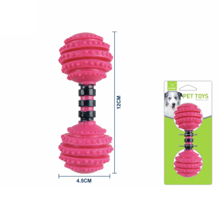 Gumová pískací činka pro psy Nunbell – 12 cm (růžová)