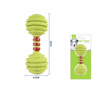 Gumová pískací činka pro psy Nunbell – 12 cm (zelená)