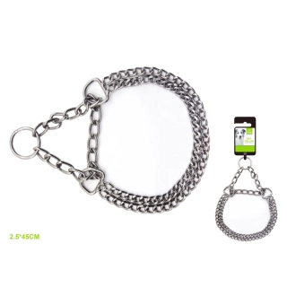 Kovový stahovací obojek pro psy Nunbell - dvouřadý 45 cm