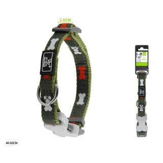 Nastavitelný nylonový obojek Kost Nunbell - zelený L/XL